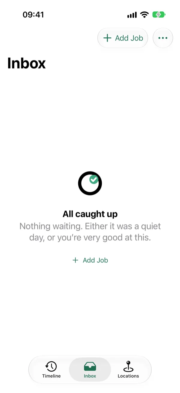 The Thereish Inbox, empty: All caught up.